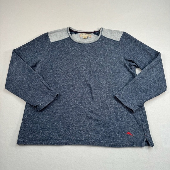 Tommy Bahama Pullover Sweatshirt Size Xl Navy Gray Color Block Long Sleeve - Picture 1 of 8